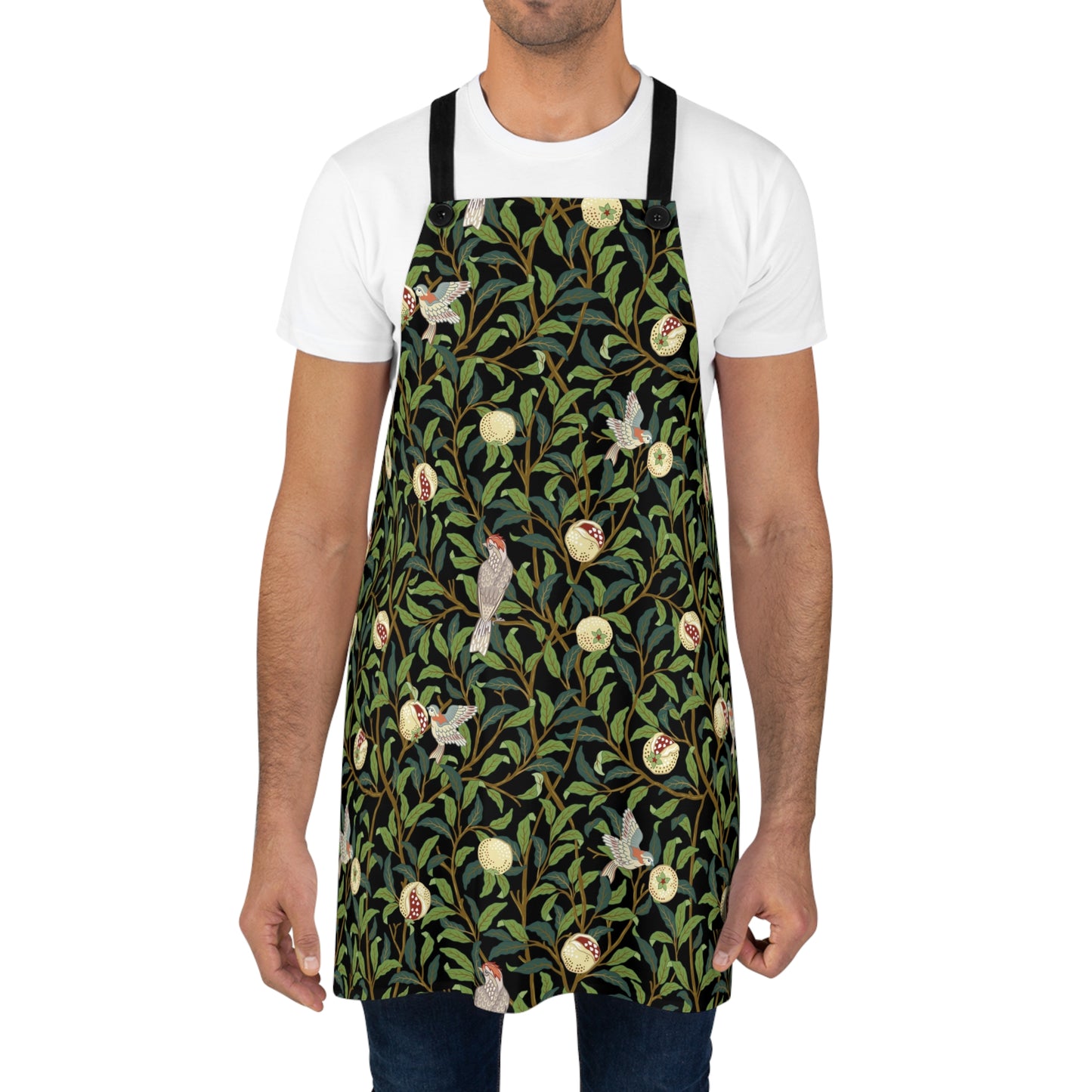 Kitchen Apron inspired by William Morris - Bird and Pomegranate Collection (Onyx)