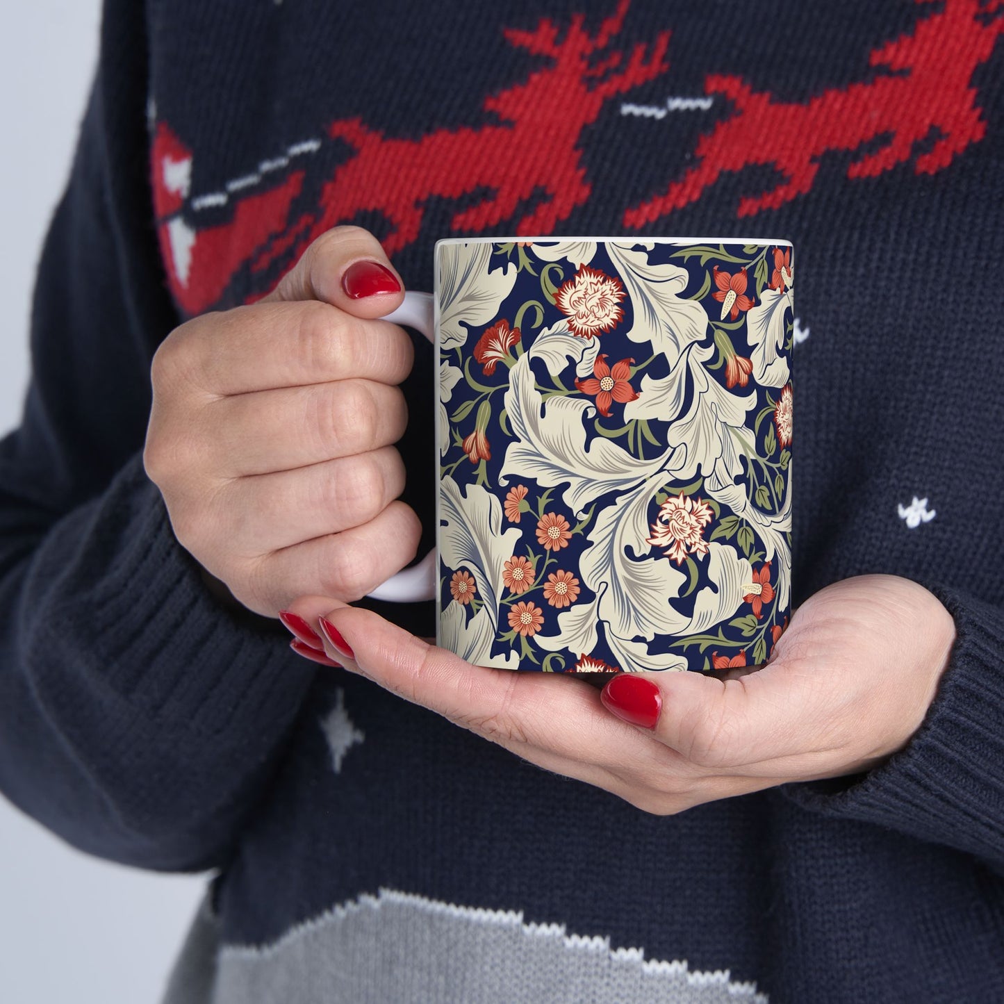 Ceramic Mug inspired by William Morris - Leicester Collection (Royal)