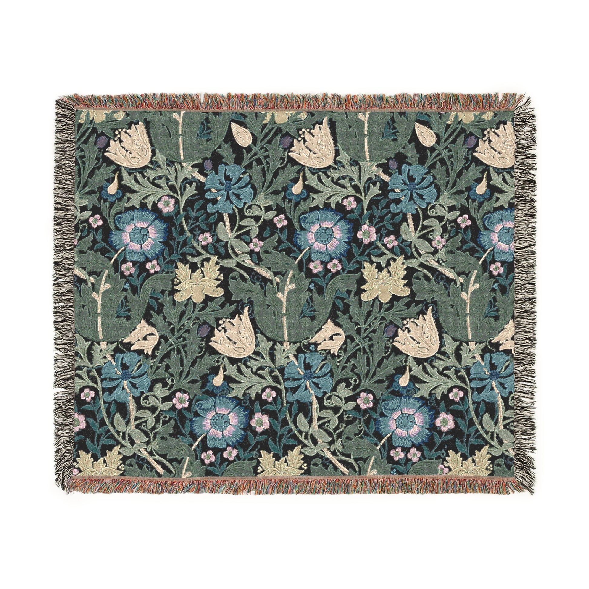 woven-cotton-blanket-william-morris-compton-bluebell-cottage-3