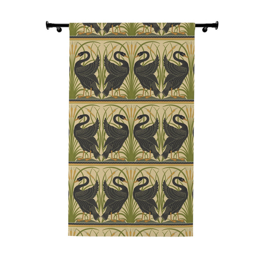 Blackout Window Curtain inspired by William Morris (1 Piece) - Black Swan Collection (Cygnus Aatratus)