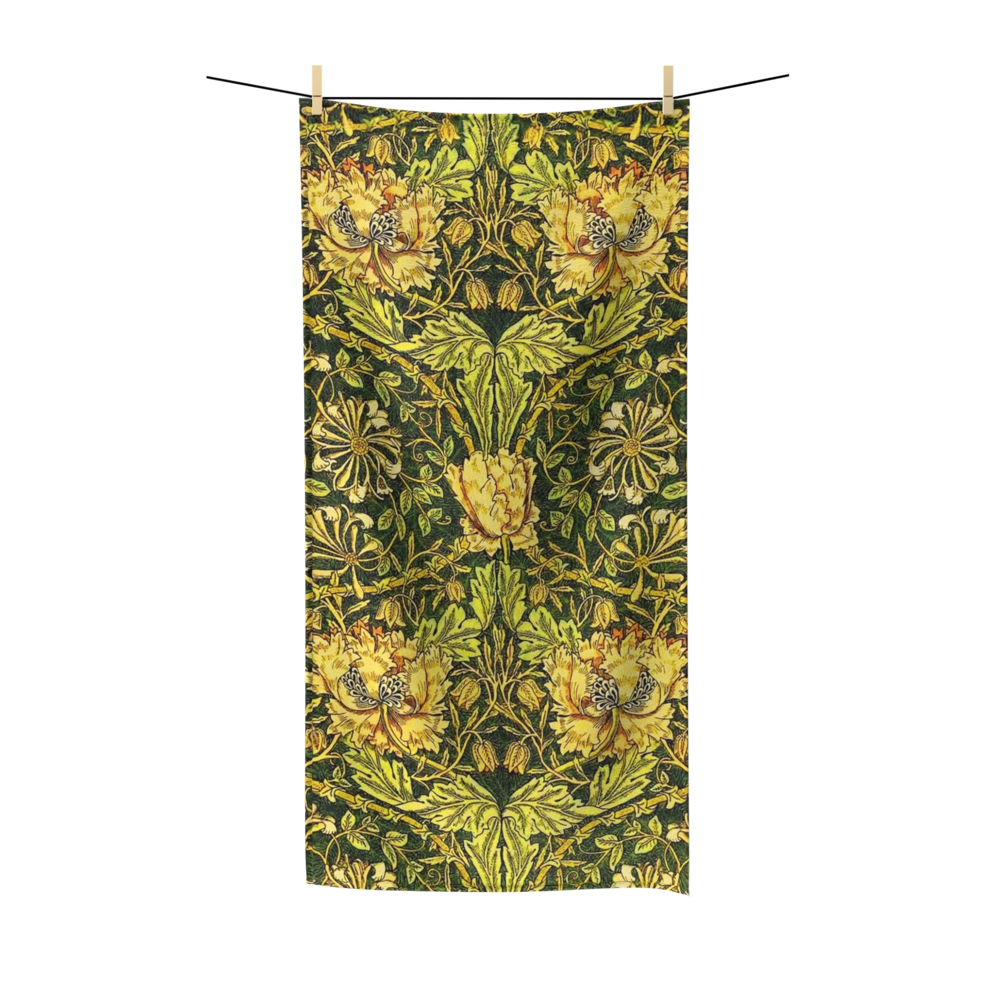 luxury-polycotton-towel-william-morris-honeysuckle-collection-gold-1