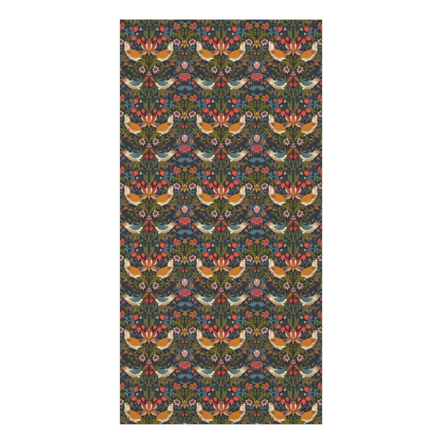 Bath Towel inspired by William Morris - Strawberry Thief Collection (Ebony)