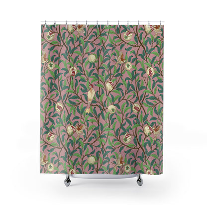 Shower Curtain inspired by William Morris - Bird and Pomegranate Collection (Rosella)