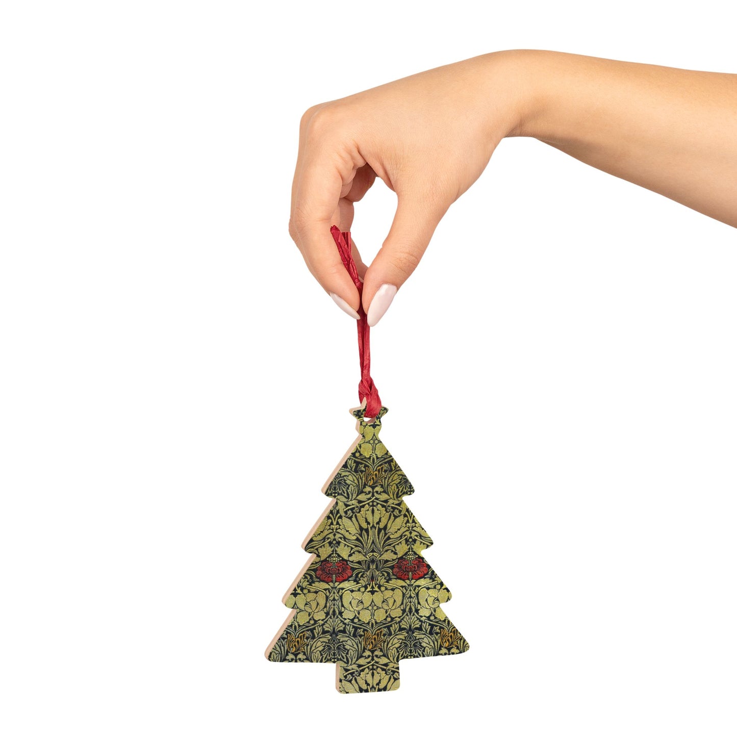 Wooden Christmas Ornaments inspired by William Morris - Tulip & Rose Collection