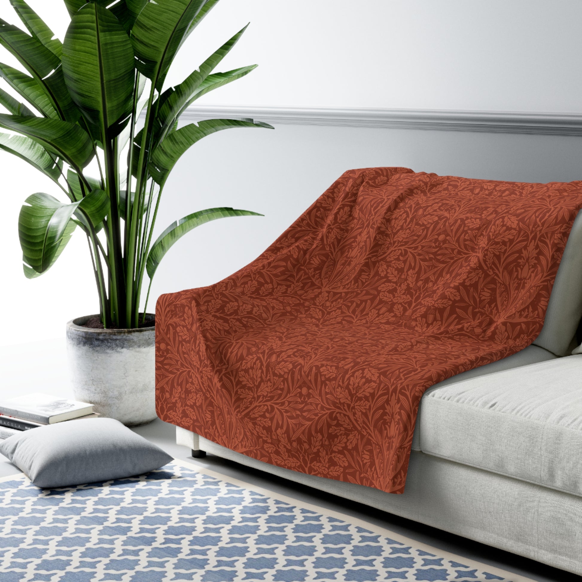 william-morris-co-sherpa-fleece-blanket-acorn-and-oak-leaves-collection-rust-4