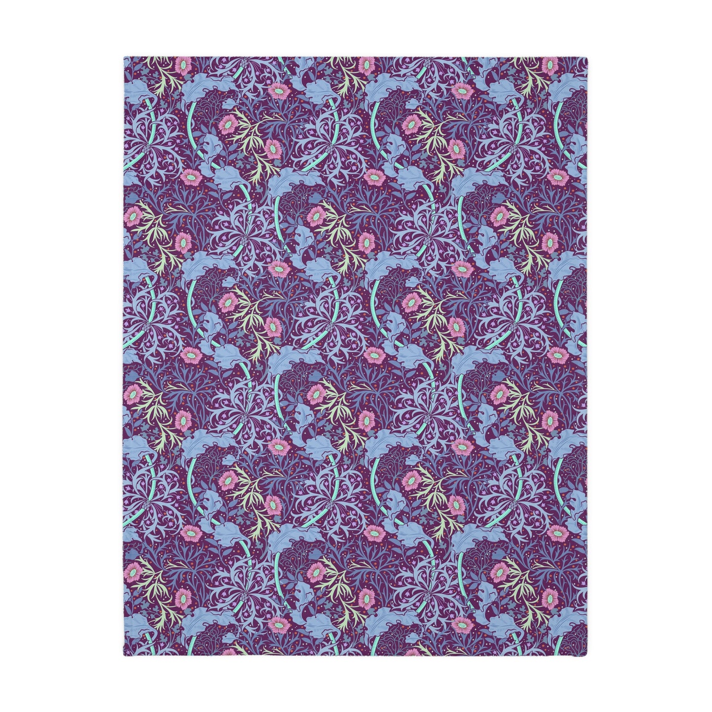 william-morris-co-luxury-velveteen-minky-blanket-two-sided-print-seaweed-collection-7