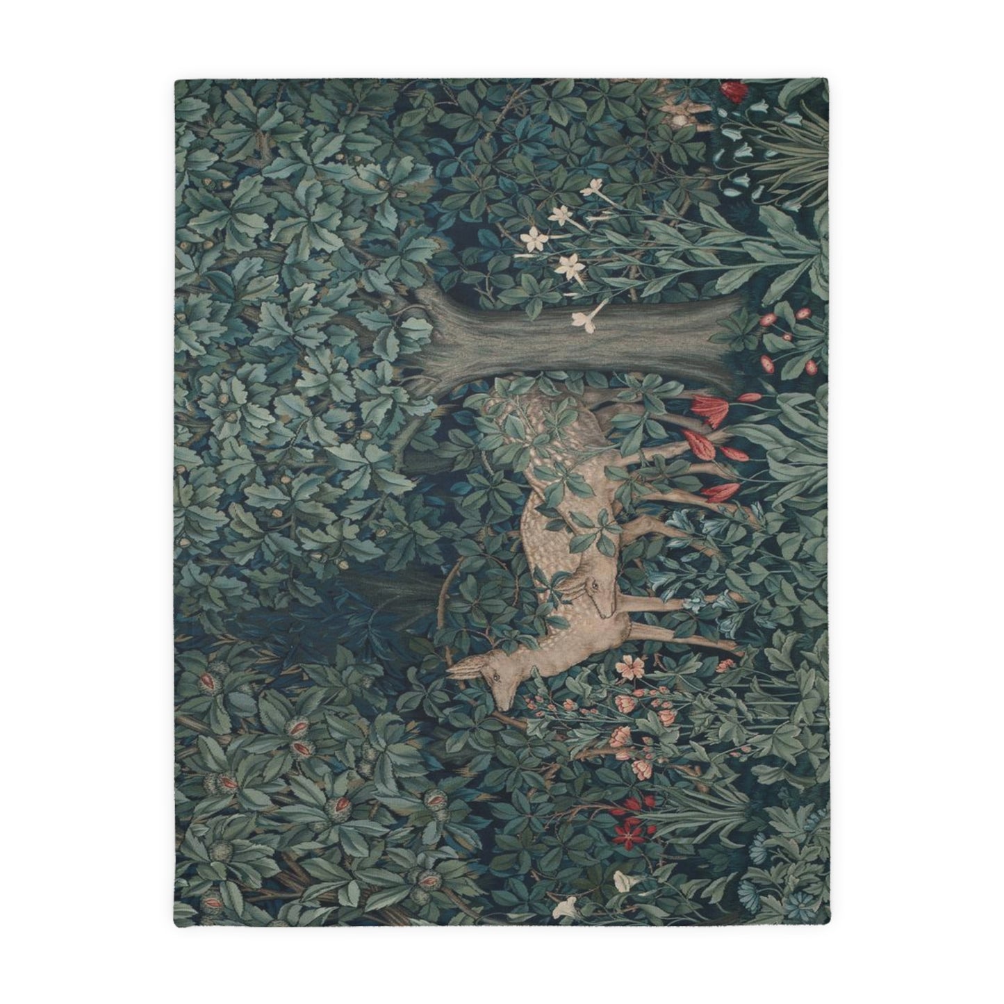 Luxury Velveteen Minky Blanket inspired by William Morris (Two-sided print) - Greenery Collection (Dear)