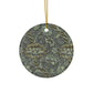 Ceramic Christmas Ornaments inspired by William Morris - Wandle Collection (Grey) - Double Sided Print: 1pc, 3pcs, 5pcs, 10pcs