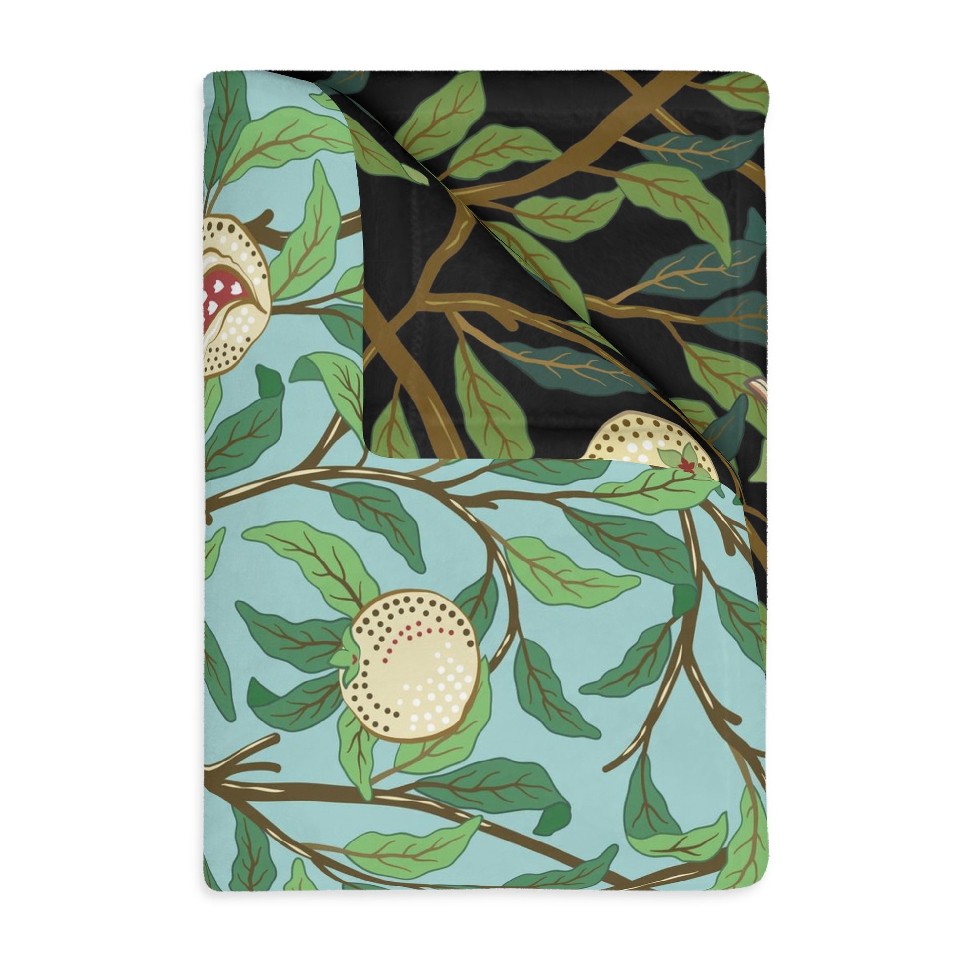 william-morris-co-luxury-velveteen-minky-blanket-two-sided-print-bird-and-pomegranate-collection-tiffany-blue-onyx-4