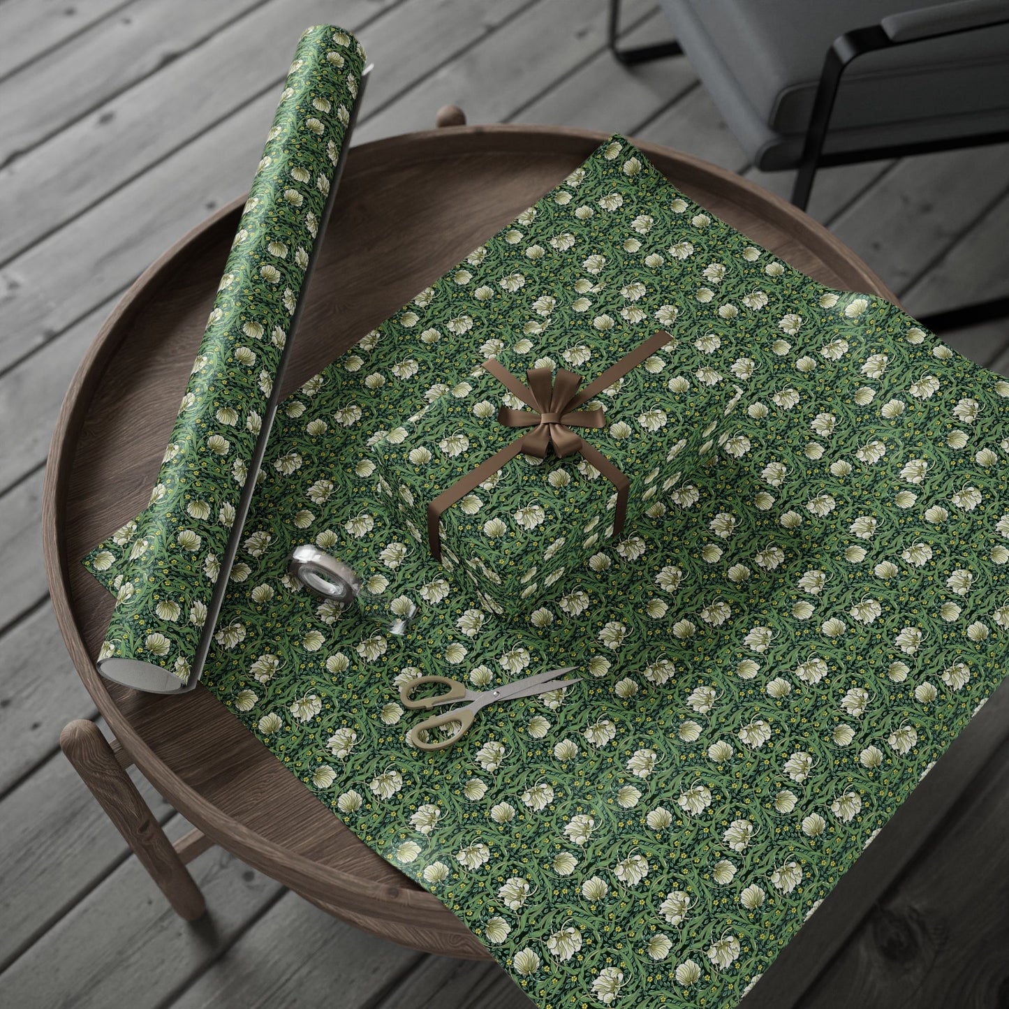 Gift Wrapping Paper inspired by William Morris - Pimpernel Collection (Green)