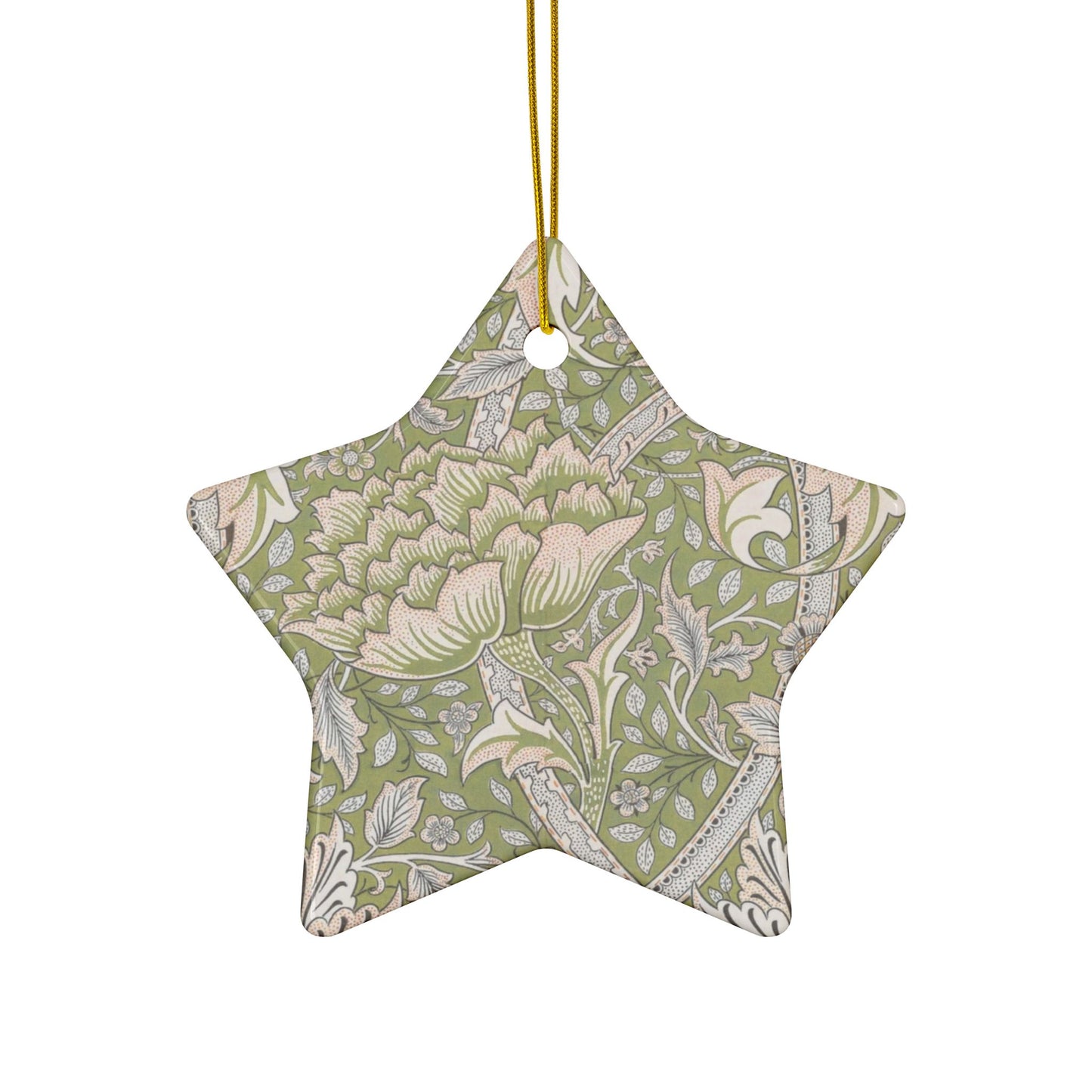 Ceramic Christmas Ornaments inspired by William Morris - Windrush Collection (Brook) - Double Sided Print: 1pc, 3pcs, 5pcs, 10pcs