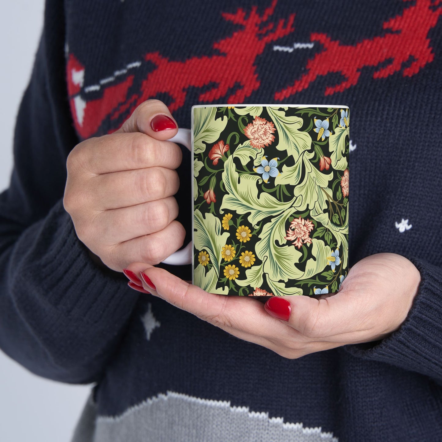 Ceramic Mug inspired by William Morris - Leicester Collection (Green)