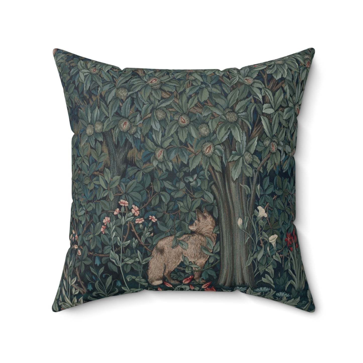 william-morris-co-faux-suede-cushion-green-forest-collection-fox-5