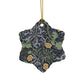 Ceramic Christmas Ornaments inspired by William Morris - Seaweed Collection (Yellow Flower) - Double Sided Print: 1pc, 3pcs, 5pcs, 10pcs