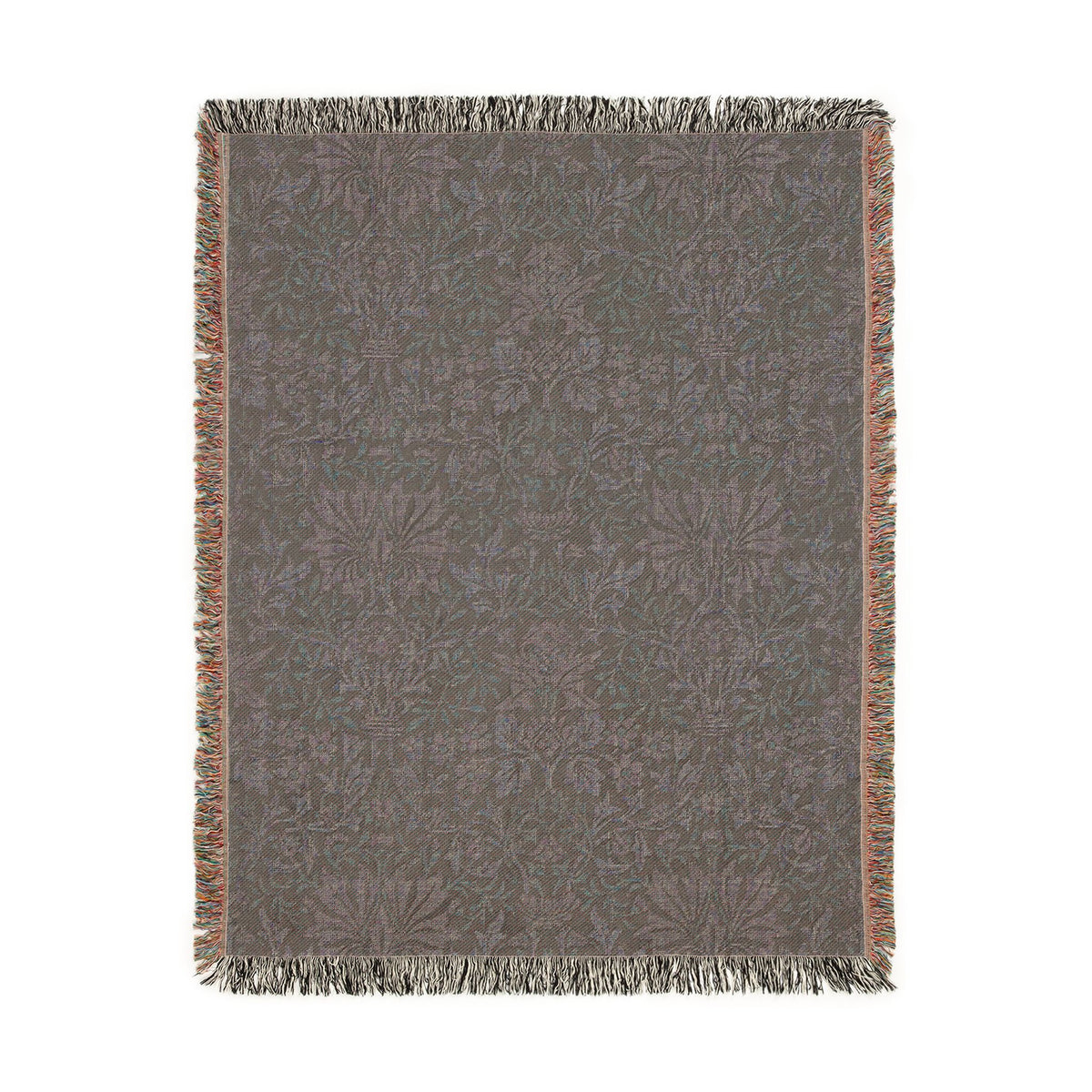 Woven Cotton Blanket inspired by William Morris - Flower Garden Collection