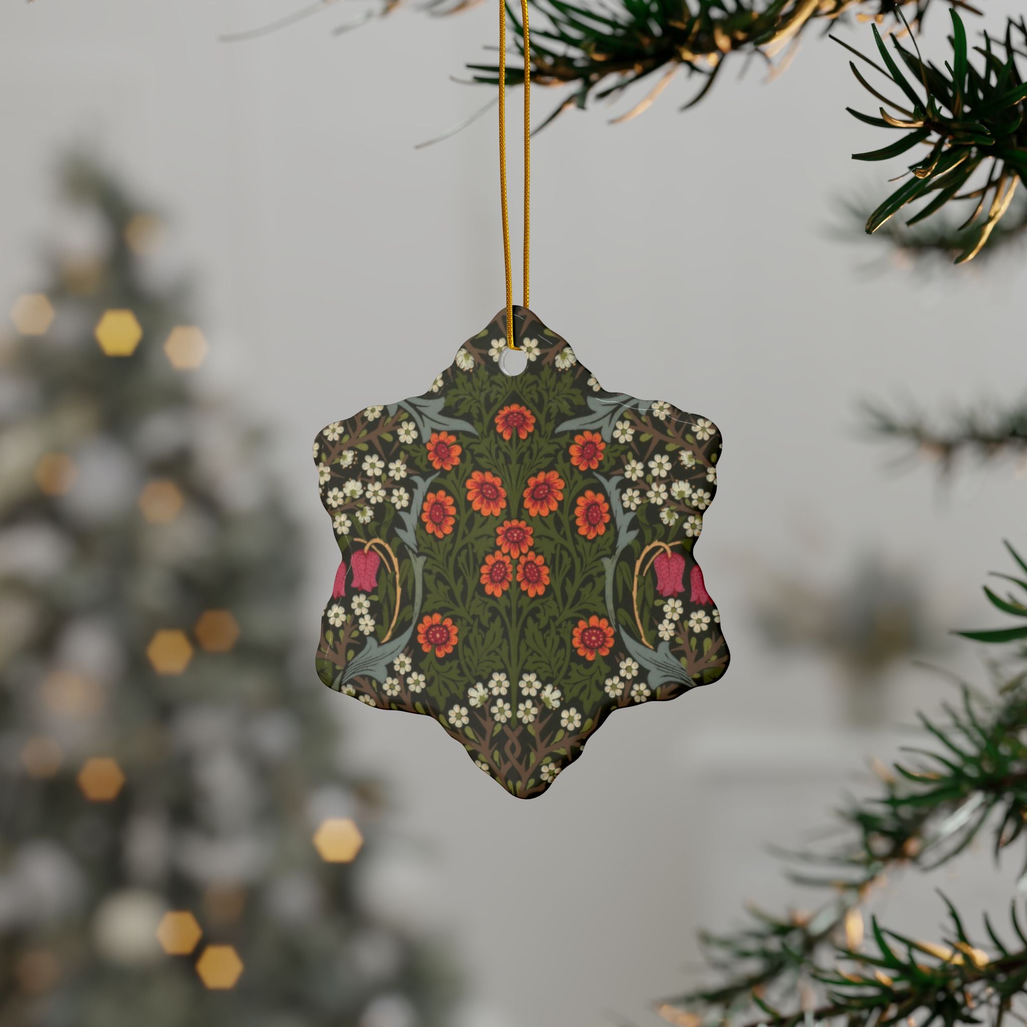 Ceramic Christmas Ornaments William Morris - Blackthorn - 1, 3, 5