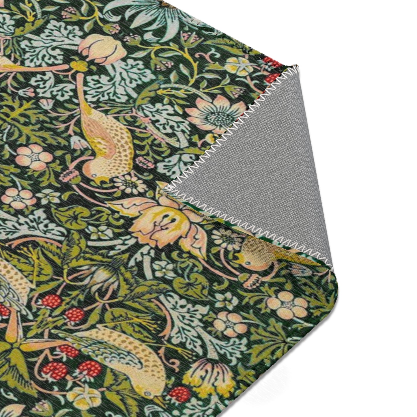 Area Rugs inspired by William Morris - Strawberry Thief Collection (Onyx)