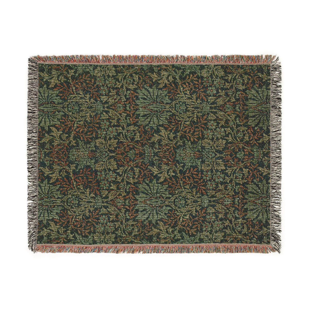 Woven Cotton Blanket inspired by William Morris - Flower Garden Collection