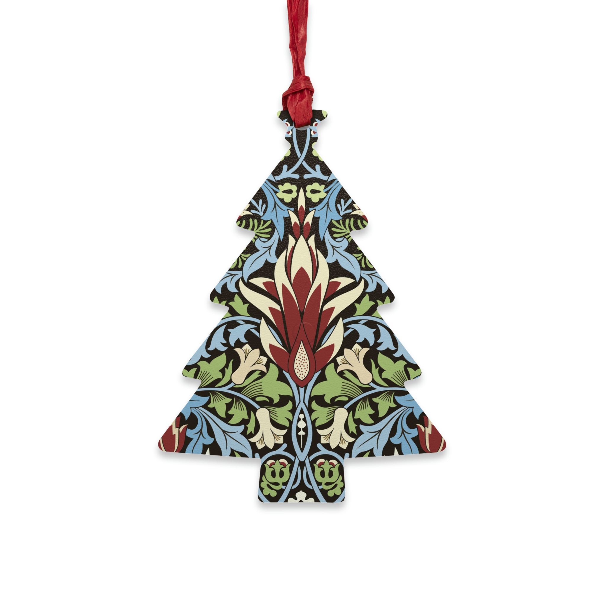Wooden Christmas Ornaments inspired by William Morris