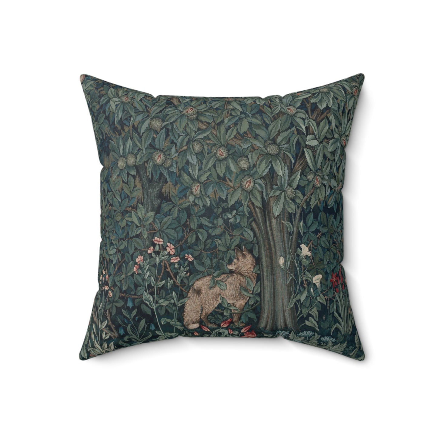 william-morris-co-faux-suede-cushion-green-forest-collection-fox-8