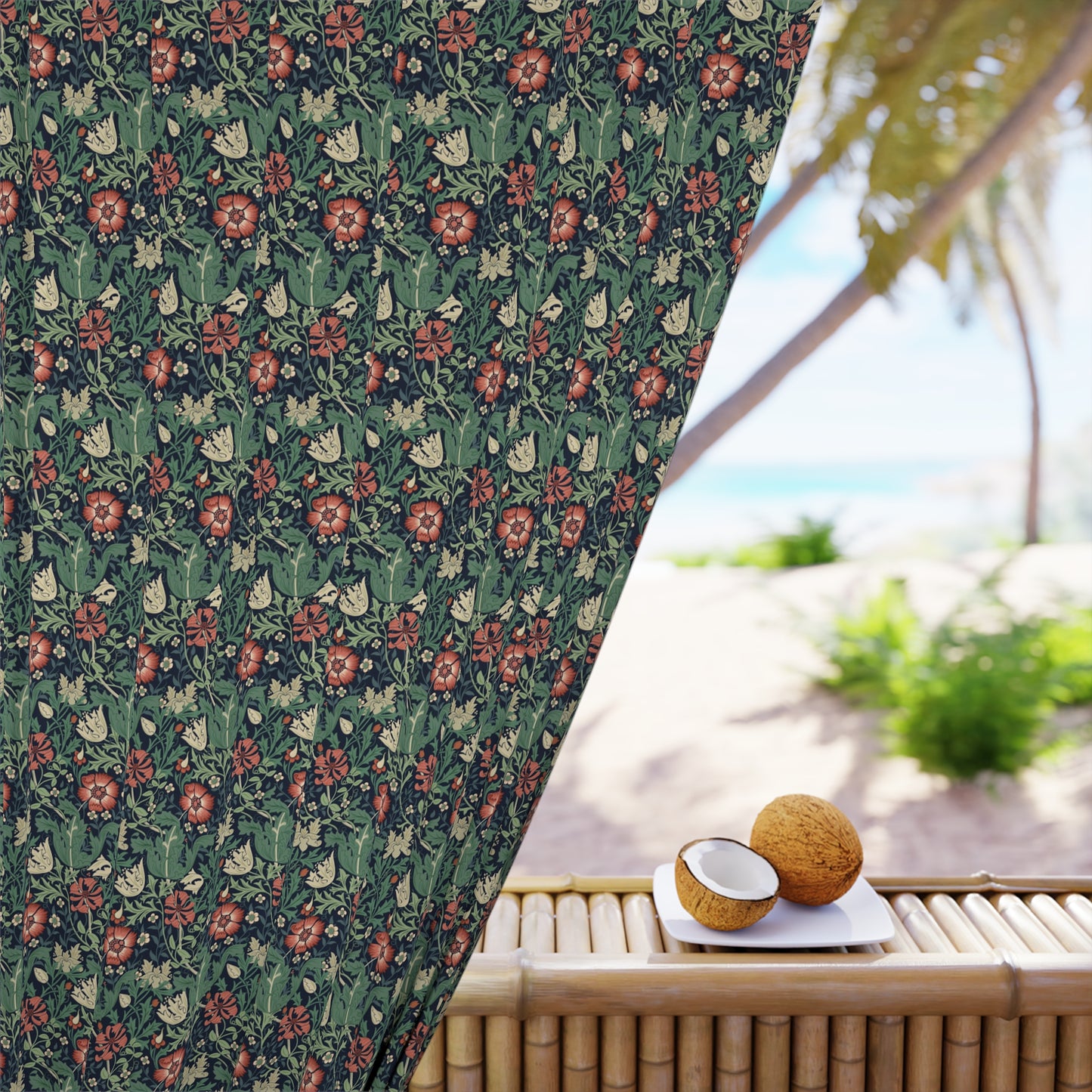Blackout Window Curtain inspired by William Morris (1 Piece) - Compton Collection (Hill Cottage)