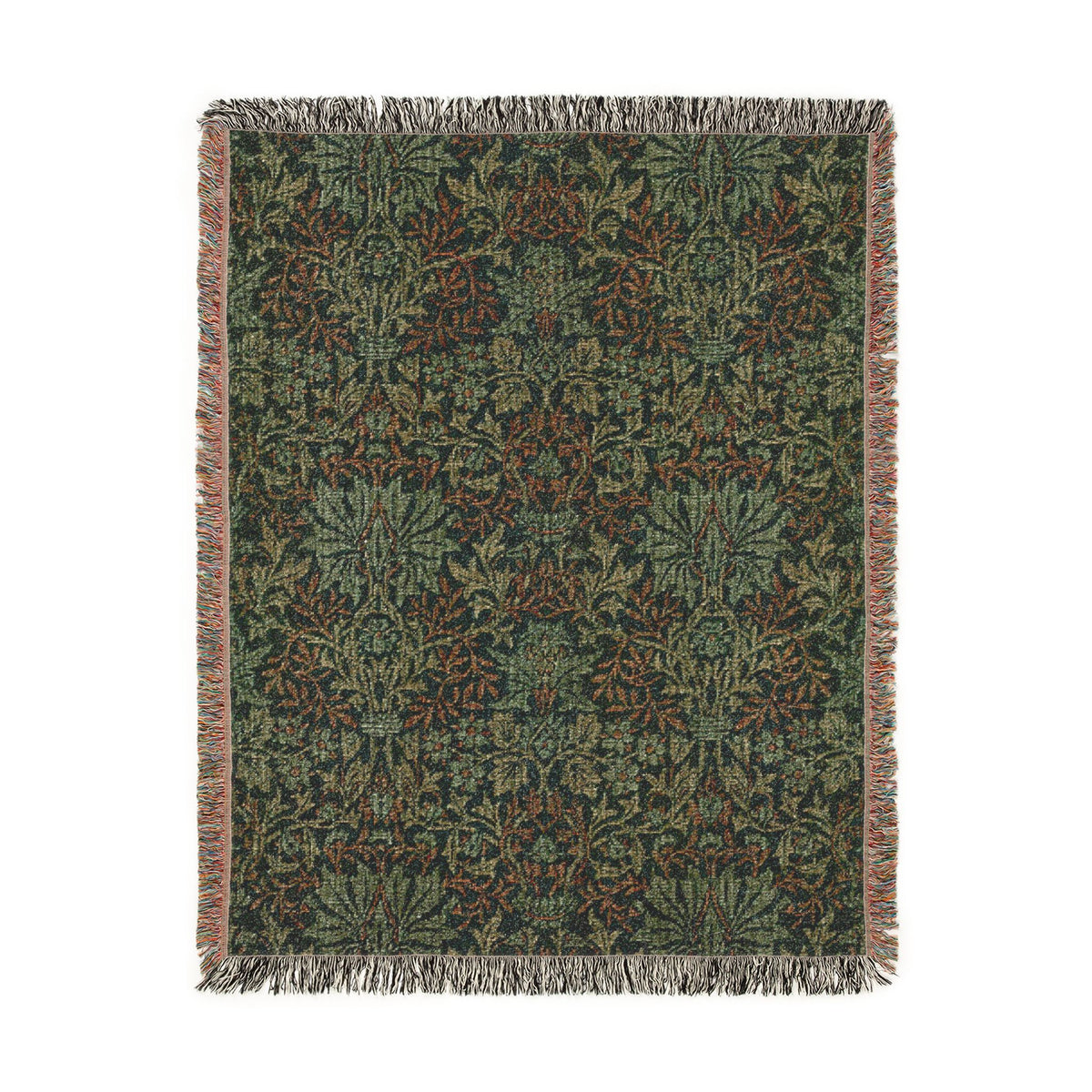 Woven Cotton Blanket inspired by William Morris - Flower Garden Collection