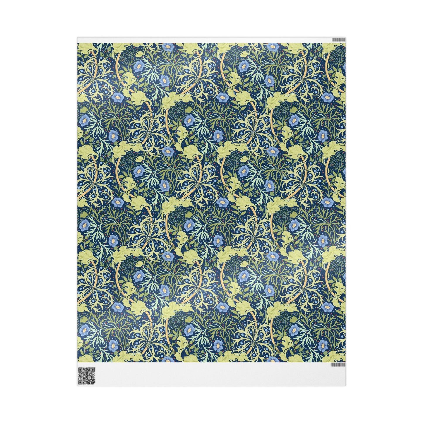 Gift Wrapping Paper inspired by William Morris - Seaweed Collection (Blue Flower)