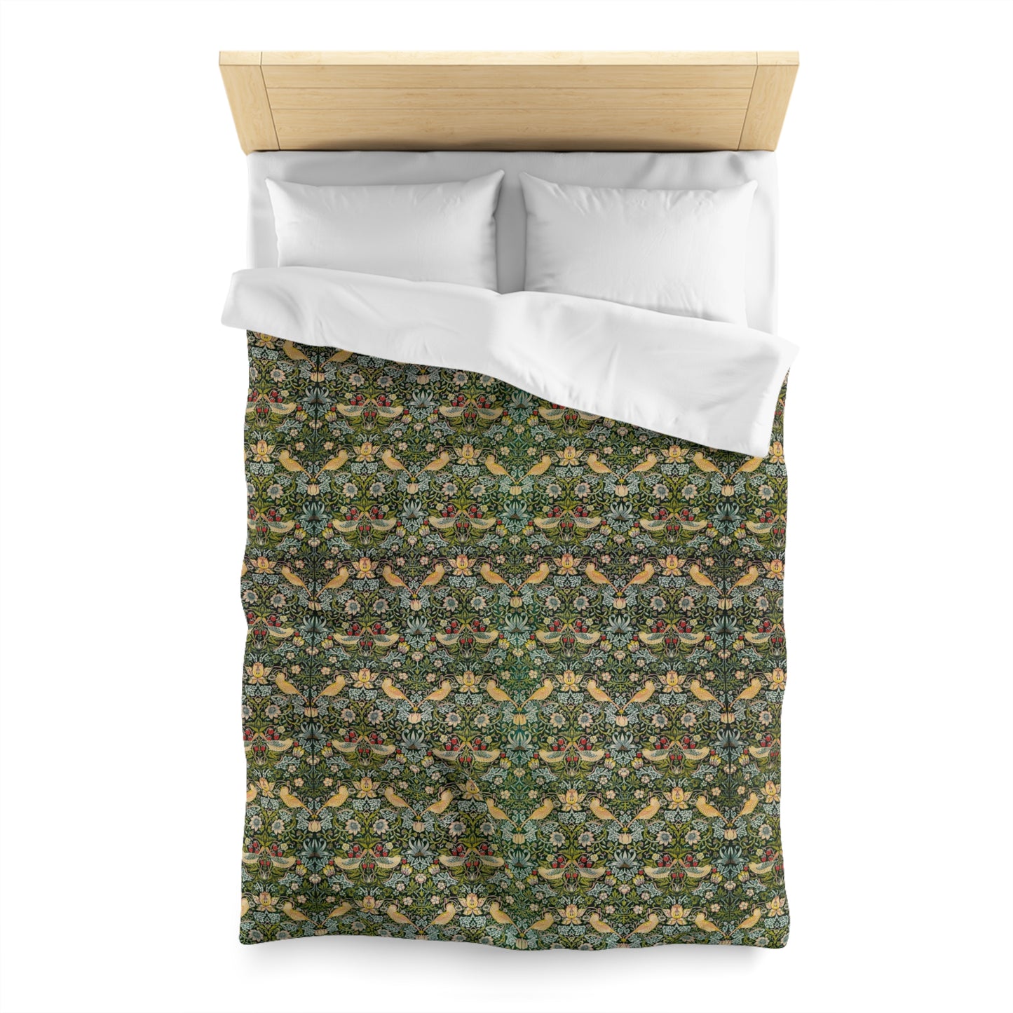 Duvet Cover inspired by William Morris - Strawberry Thief Collection (Ebony)