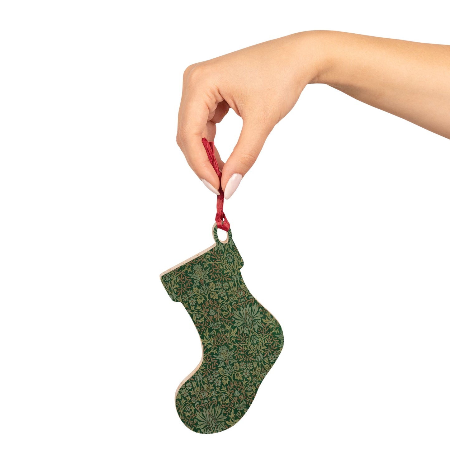 Wooden Christmas Ornaments inspired by William Morris - Flower Garden Collection