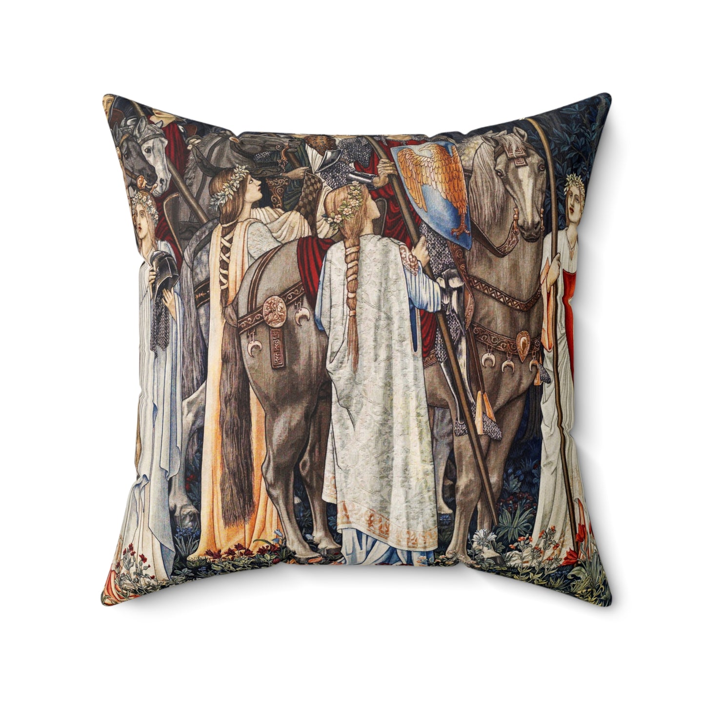 Faux Suede Cushion inspired by William Morris -