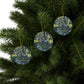 Ceramic Christmas Ornaments inspired by William Morris - Seaweed Collection (Blue Flower) - Double Sided Print: 1pc, 3pcs, 5pcs, 10pcs