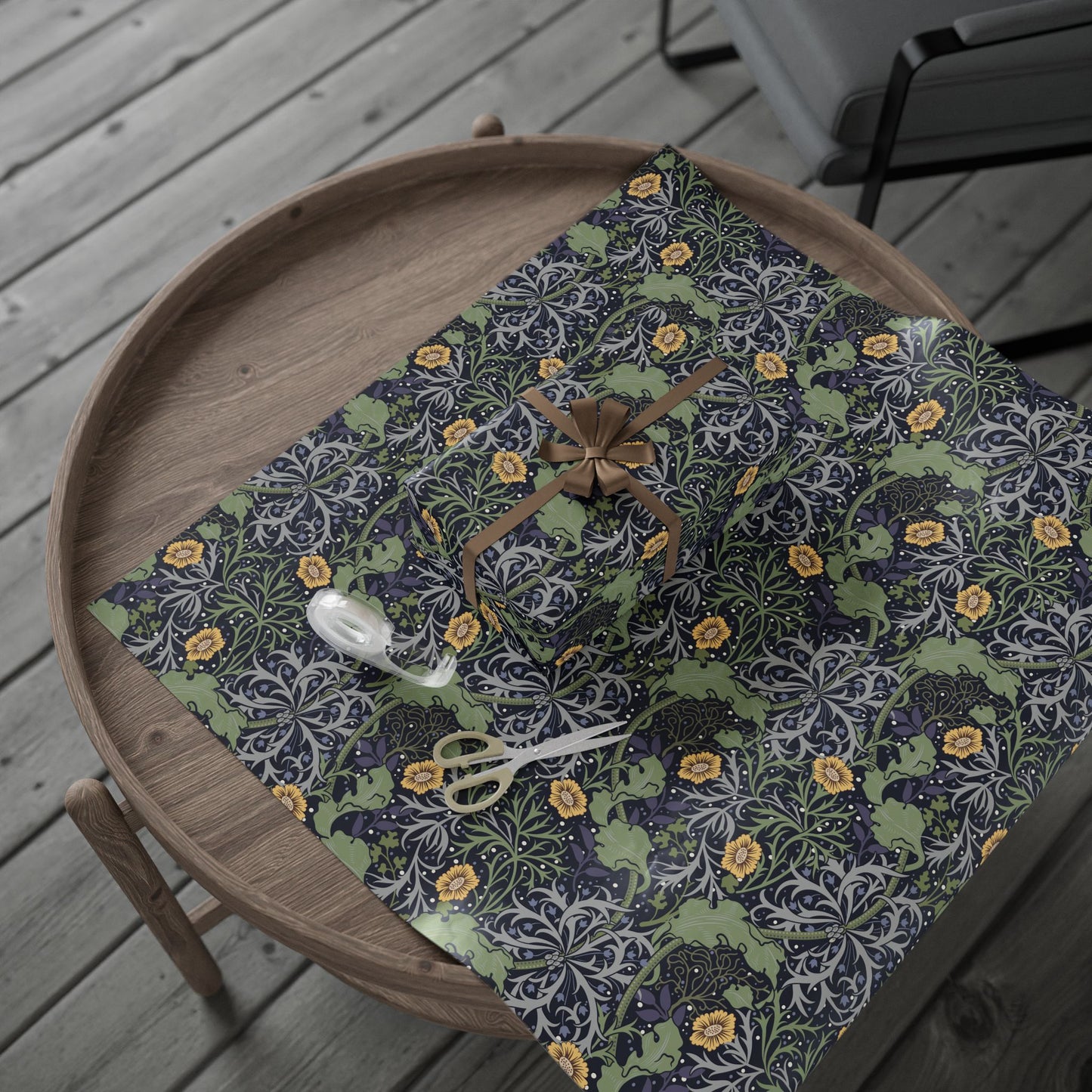 Gift Wrapping Paper inspired by William Morris - Seaweed Collection (Yellow Flower)