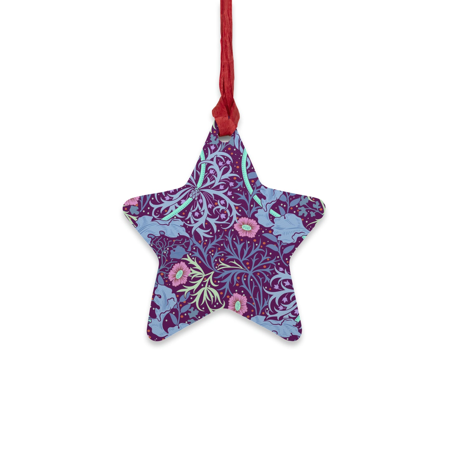 Wooden Christmas Ornaments inspired by William Morris -