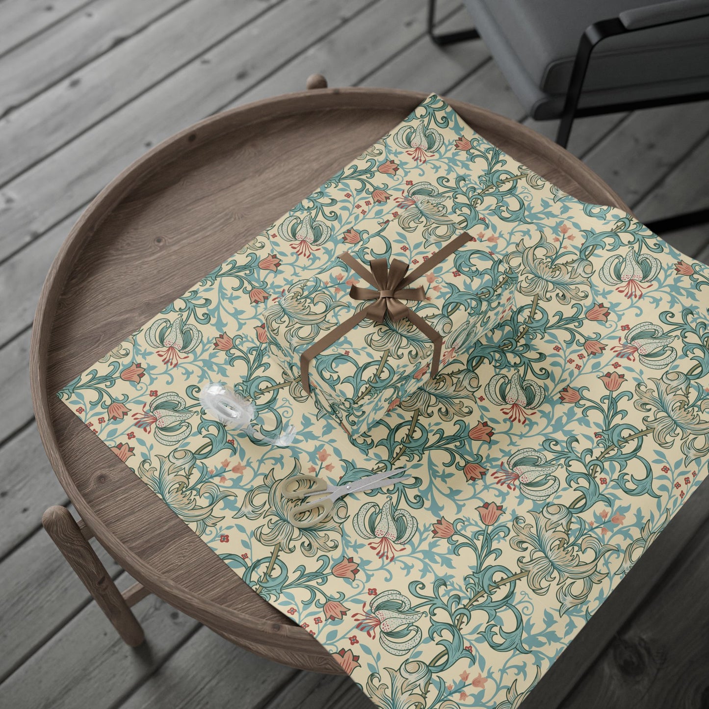 Gift Wrapping Paper inspired by William Morris - Golden Lily Collection (Mineral)