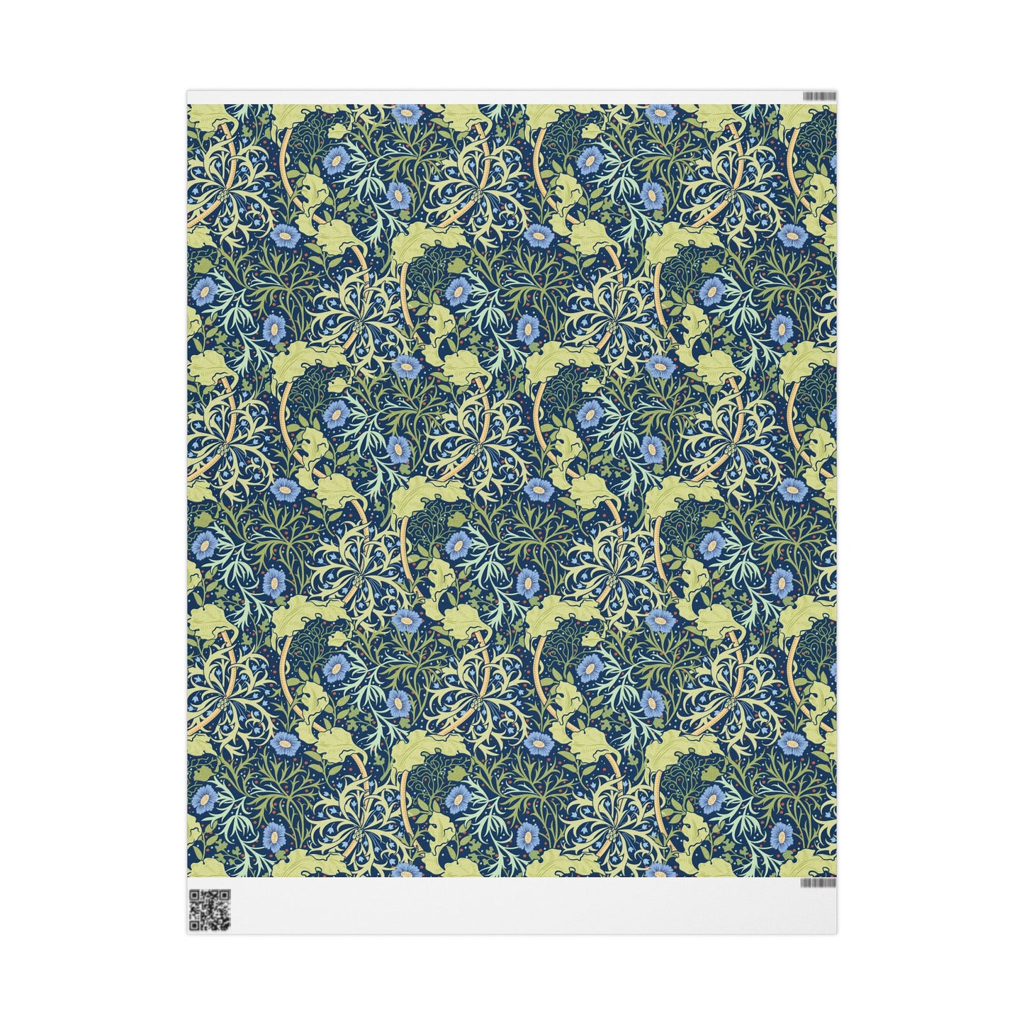 Gift Wrapping Paper inspired by William Morris - Seaweed Collection (Blue Flower)