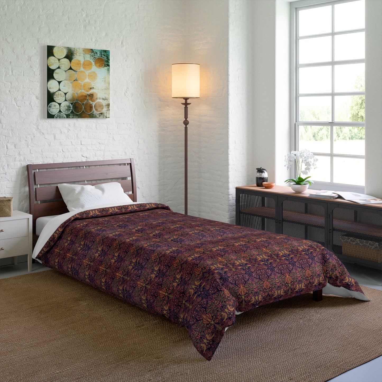 Comforter inspired by William Morris - Dove & Rose Collection