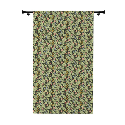 Blackout Window Curtain inspired by William Morris (1 Piece) - Leicester Collection (Green)