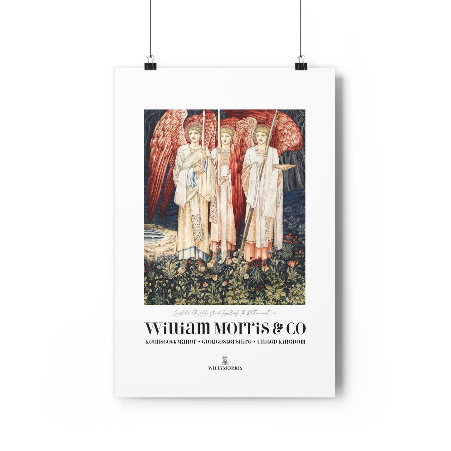William Morris & Co Giclée Art Print - Quest for the Holy Grail Collection (Red Angels)
