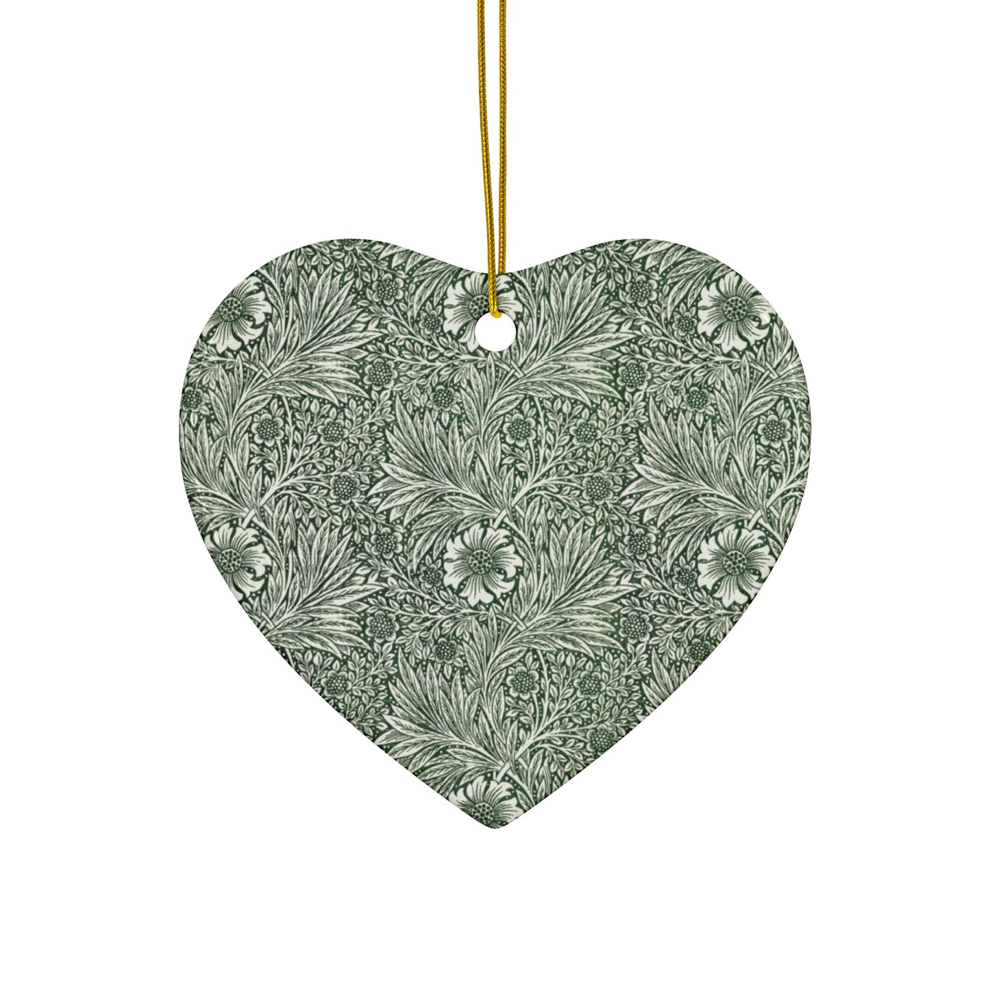 Ceramic Christmas Ornaments inspired by William Morris - Marigold Collection - Double Sided Print: 1pc, 3pcs, 5pcs, 10pcs