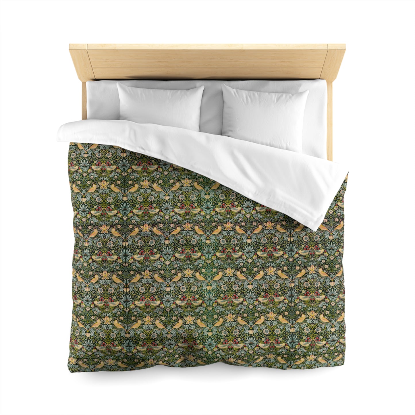 Duvet Cover inspired by William Morris - Strawberry Thief Collection (Ebony)