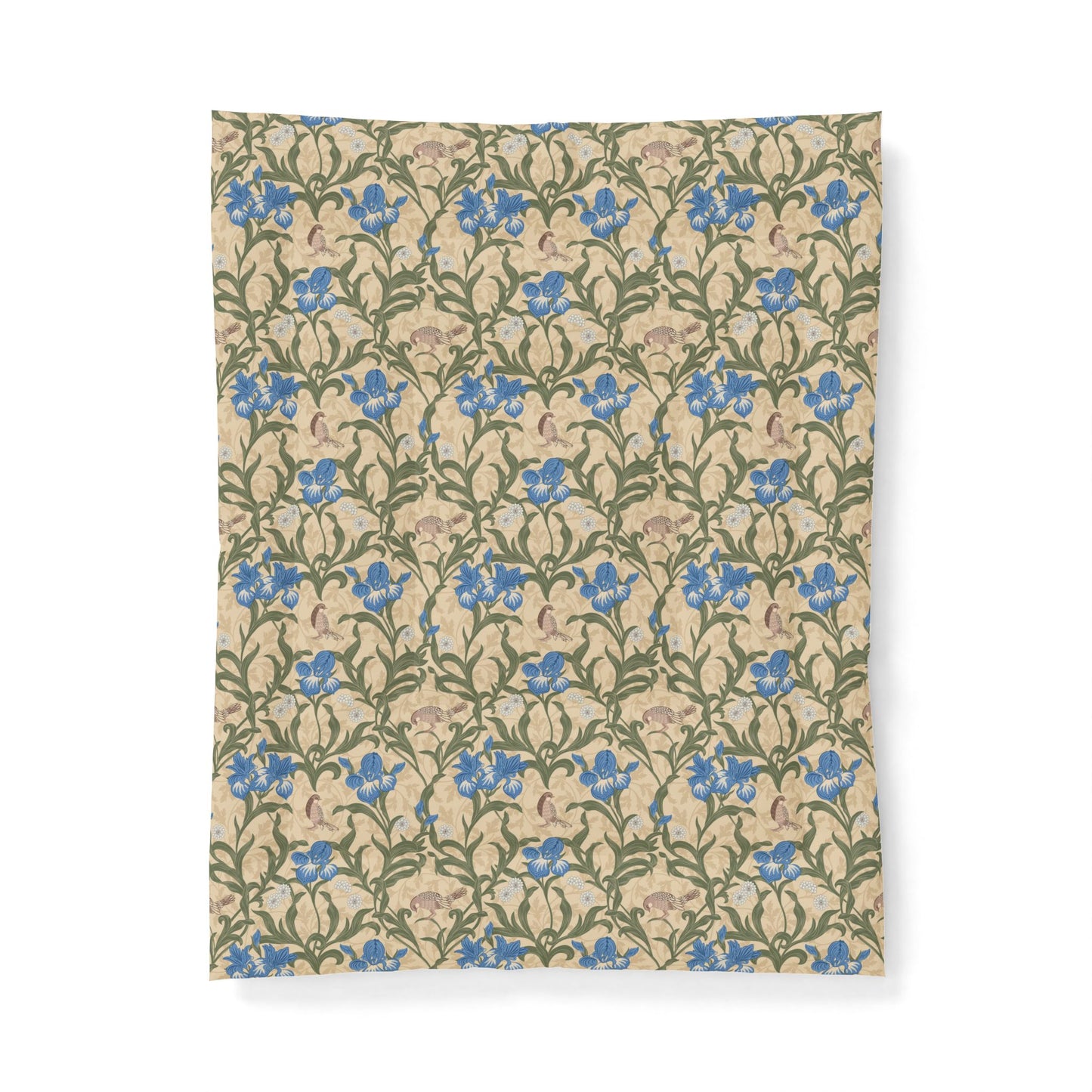 Cotton Comforter inspired by William Morris - Blue Iris Collection