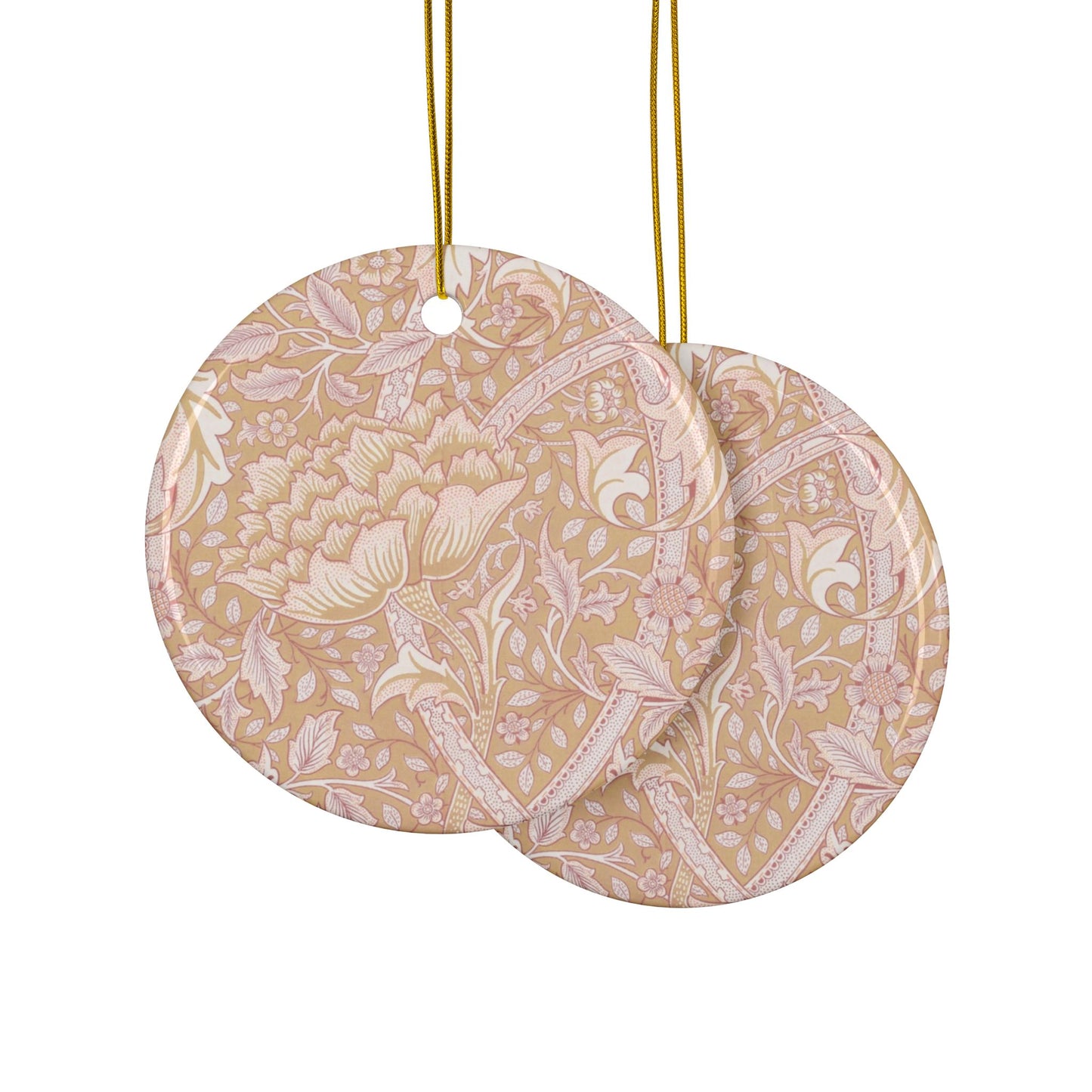 Ceramic Christmas Ornaments inspired by William Morris - Windrush Collection (Path) - Double Sided Print: 1pc, 3pcs, 5pcs, 10pcs