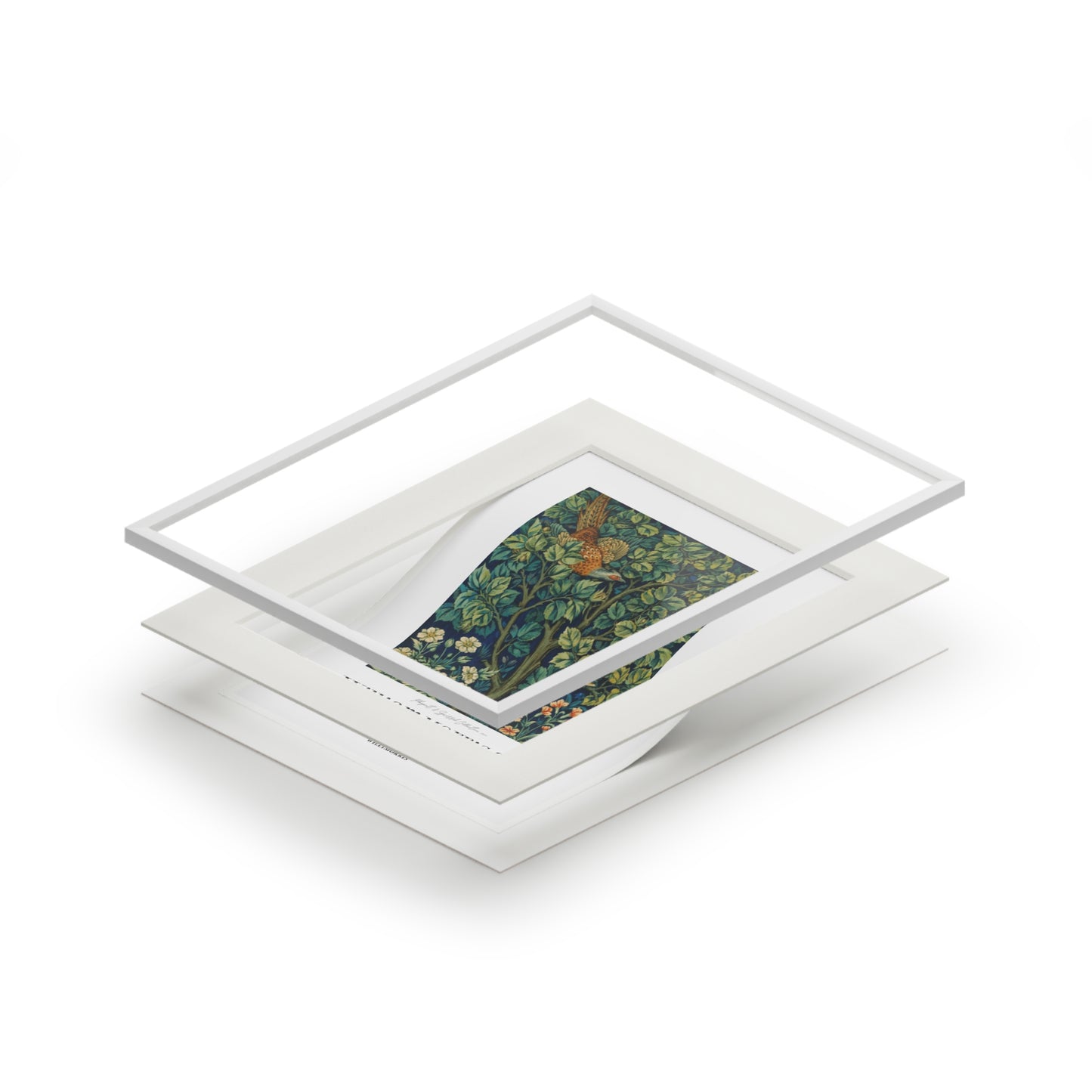 William Morris Botanical Fine Art Print with Passepartout Frame