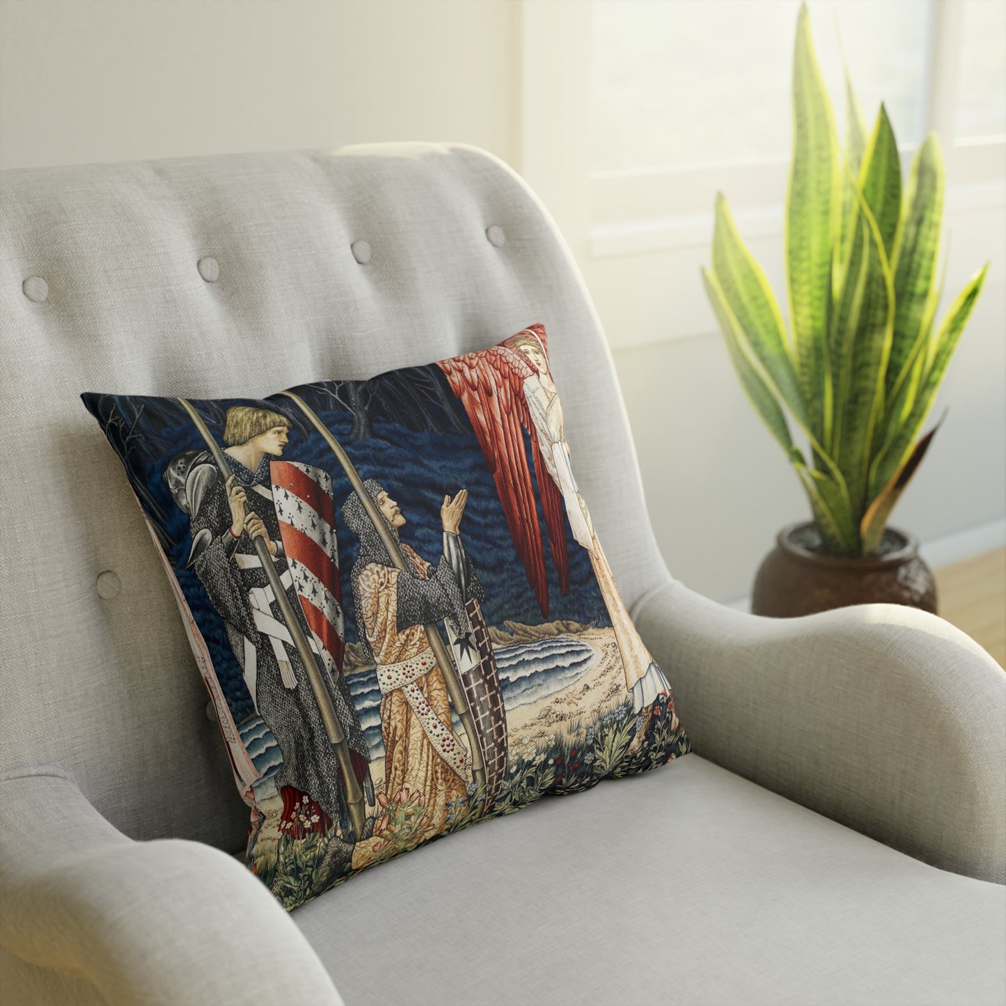 Cotton Drill Cushion inspired by William Morris -