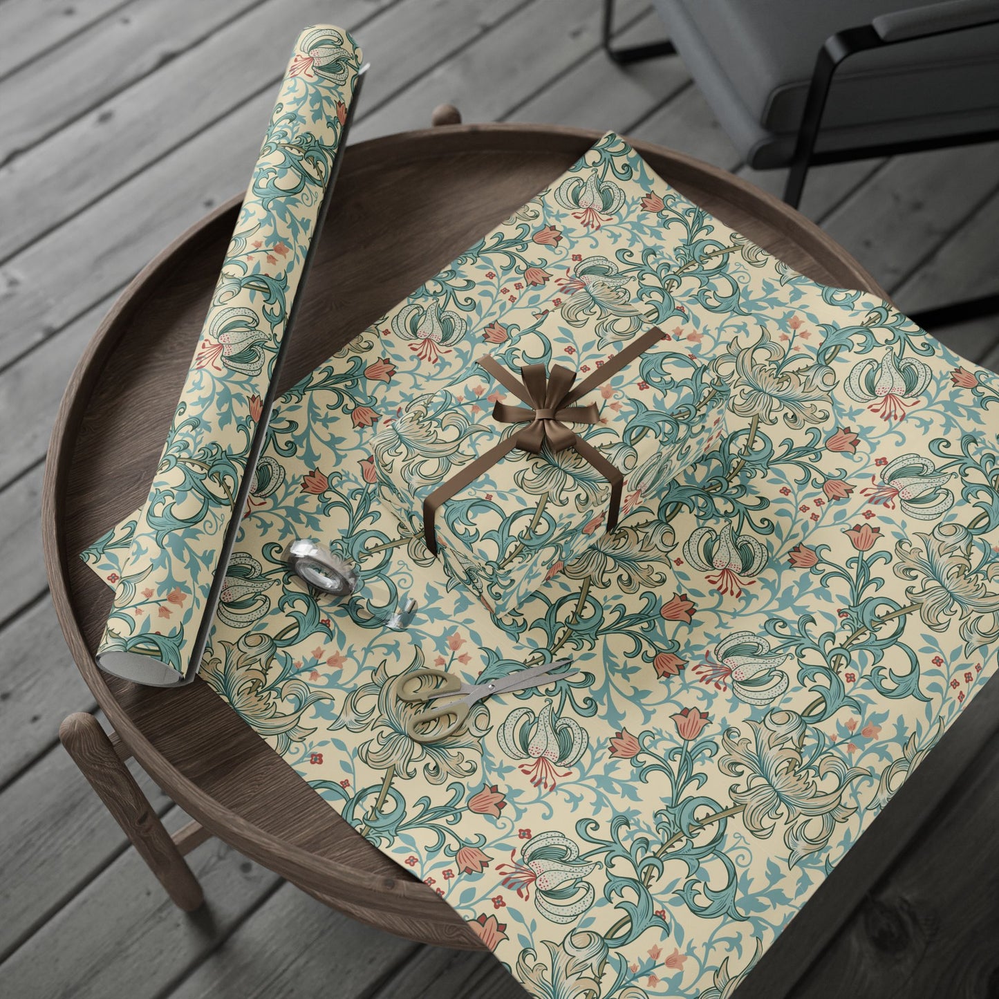 Gift Wrapping Paper inspired by William Morris - Golden Lily Collection (Mineral)