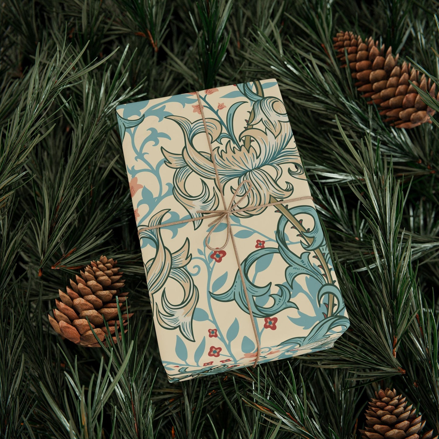 Gift Wrapping Paper inspired by William Morris - Golden Lily Collection (Mineral)