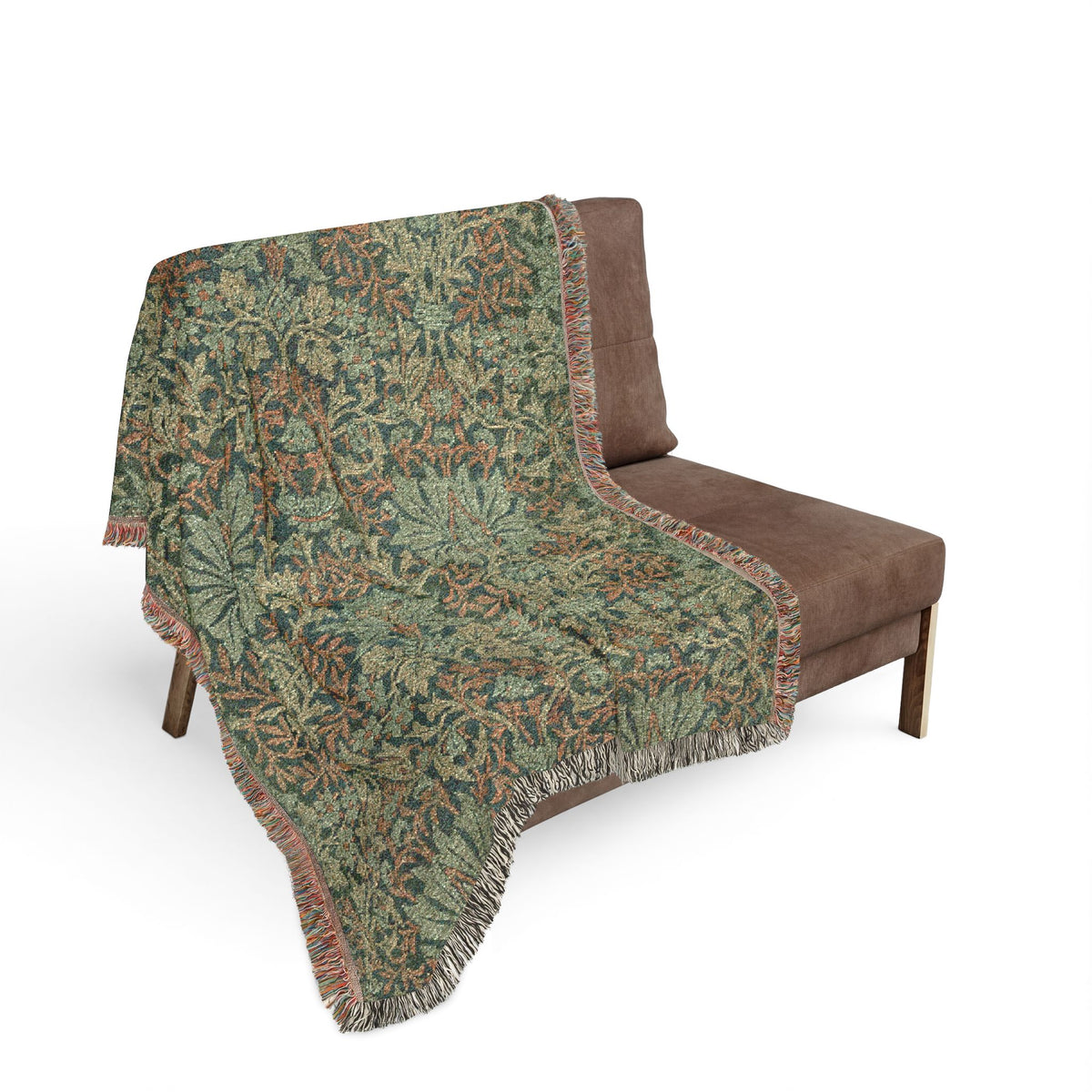 Woven Cotton Blanket inspired by William Morris - Flower Garden Collection
