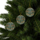 Ceramic Christmas Ornaments inspired by William Morris - Strawberry Thief Collection (Duck Egg Blue) - Double Sided Print: 1pc, 3pcs, 5pcs, 10pcs