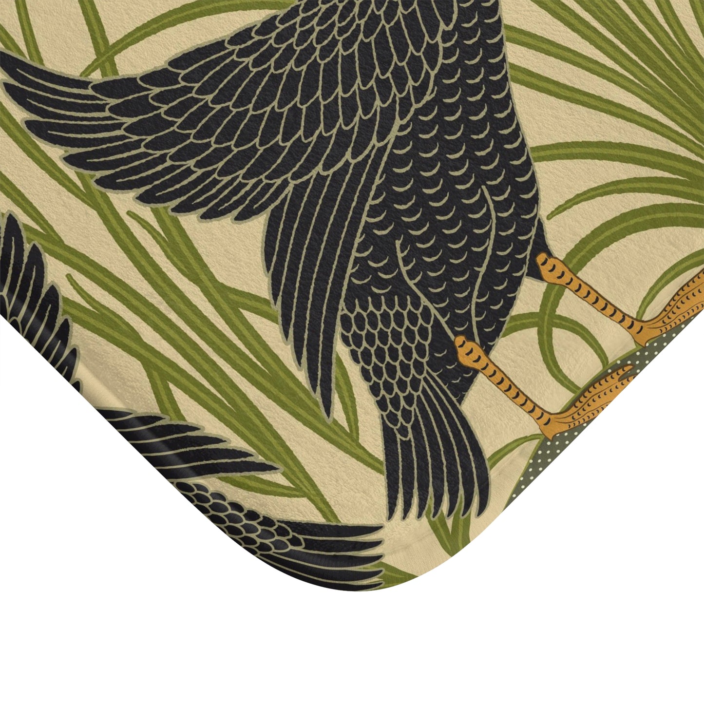 Microfibre Bath Mat inspired by William Morris - Black Swan Collection (Cygnus Aatratus)