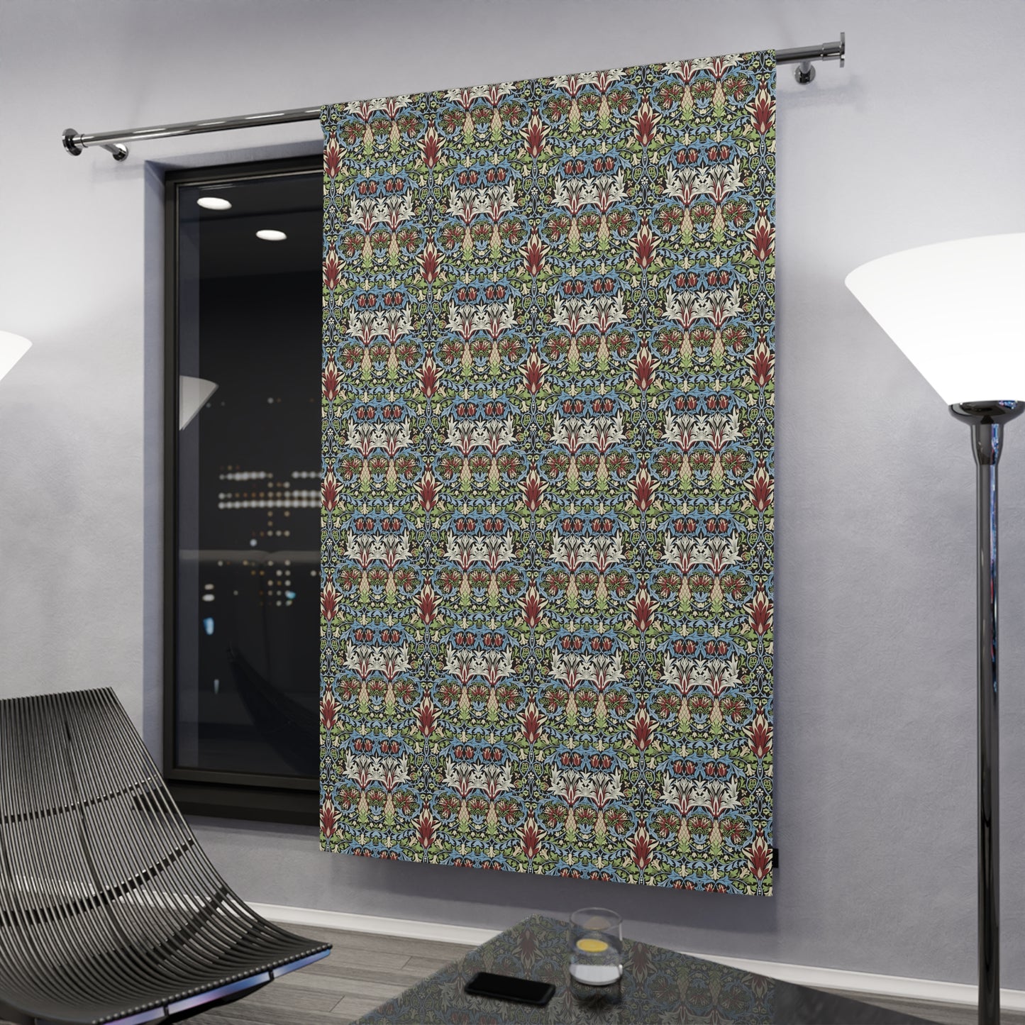 Blackout Window Curtain inspired by William Morris (1 Piece) - Snakeshead Collection